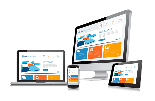 computer, phone, and tablet devices with matching website screens