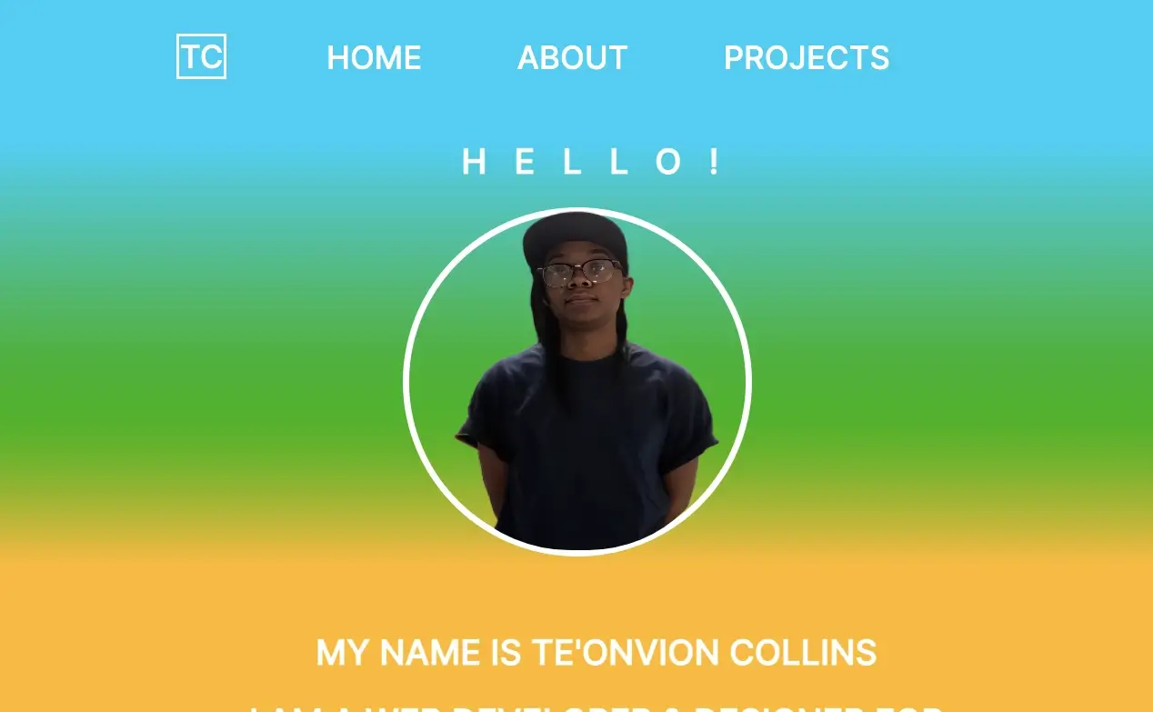 self-created portfolio website thumbnail