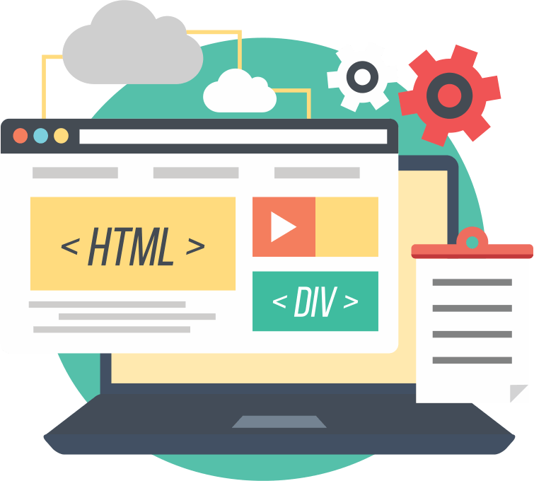 computer with html and div screen
